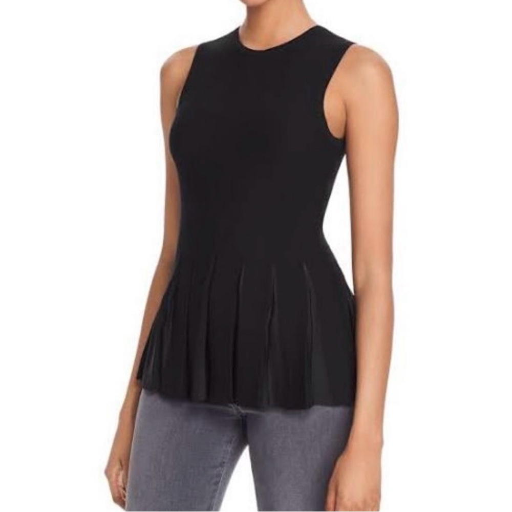 theory Black Sleeveless Peplum Top